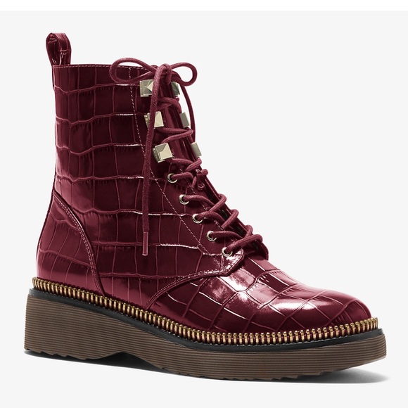Michael Kors Haskell Crocodile Embossed Leather
Combat Boot - Picture 5 of 7